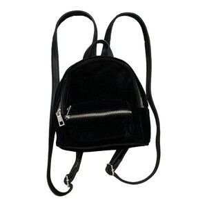 Madden Girl Black Velvet Mini Backpack